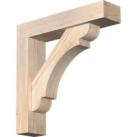 Ekena Millwork Olympic Block Smooth Bracket w/ Offset Brace, Douglas Fir, 5 1/2"W x 24"D x 24"H BKT0604X24X24OLY05SDF